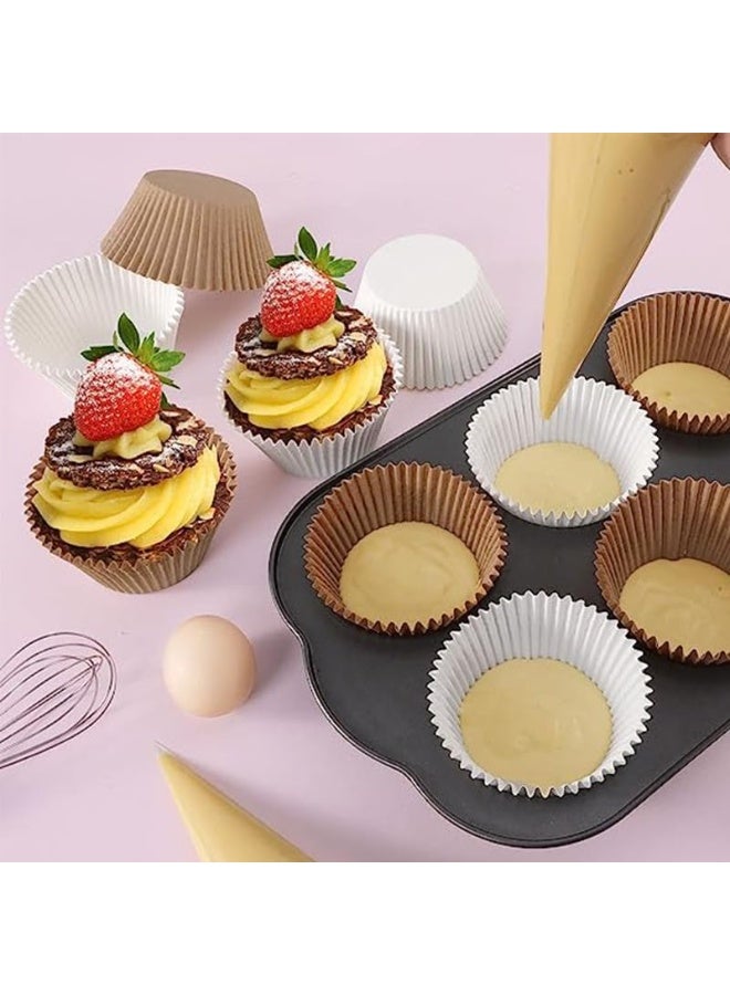 DUNISO 100Pcs Piping Bags and 100Pcs Paper Cupcake Liners Set, Disposable, Non-Stick, Dessert Biscuit Piping Bag, Household Baking Tool, Cupcakes Decorating Tools - Image 3